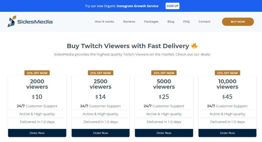 SidesMedia Twitch Viewers