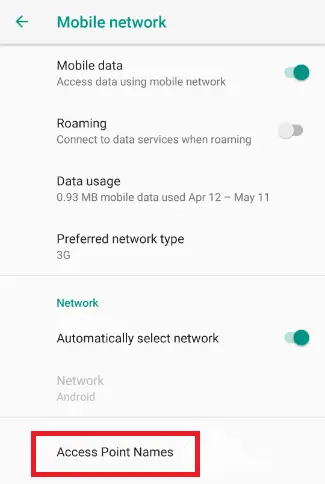 Access point names