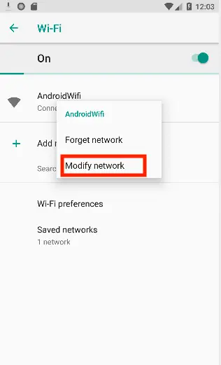 Modify Network