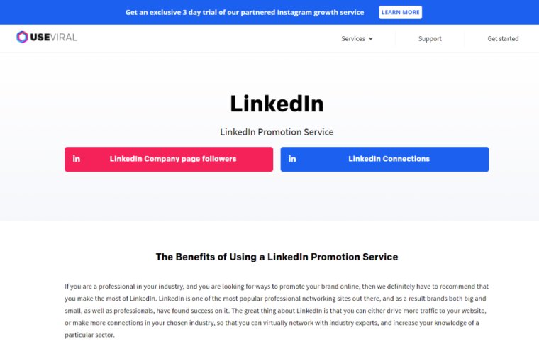 UseViral LinkedIn Promotion Service