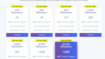 UseViral TikTok Followers Pricing