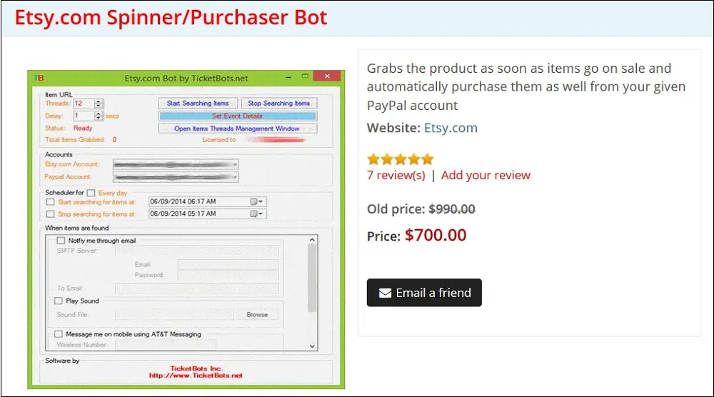 Etsy Spinner/Purchaser Bot