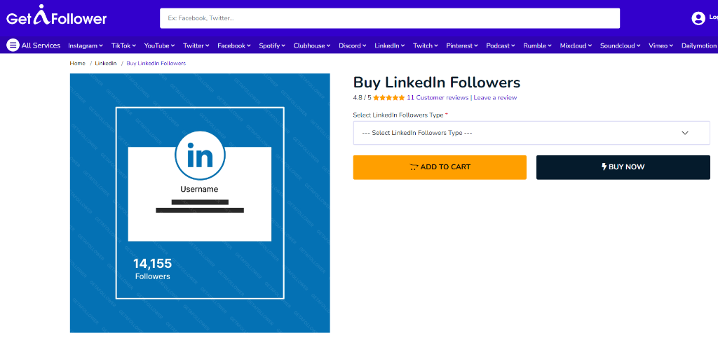 GetAFollower Buy LinkedIn Followers
