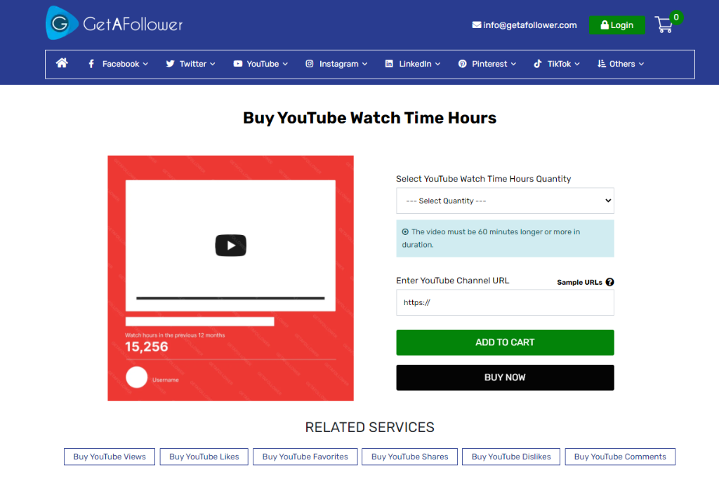 GetaFollower - Buy YouTube Watch Time Hours