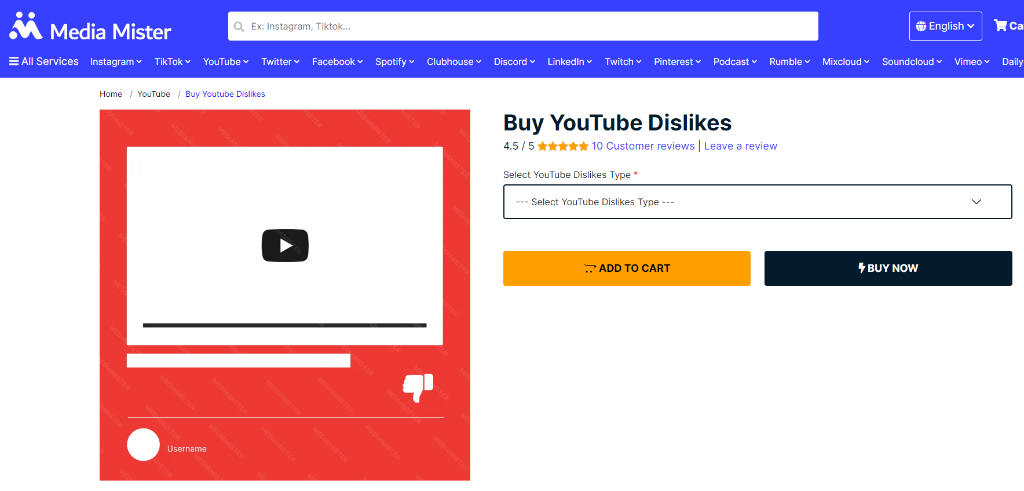 Media Mister Buy YouTube Dislikes