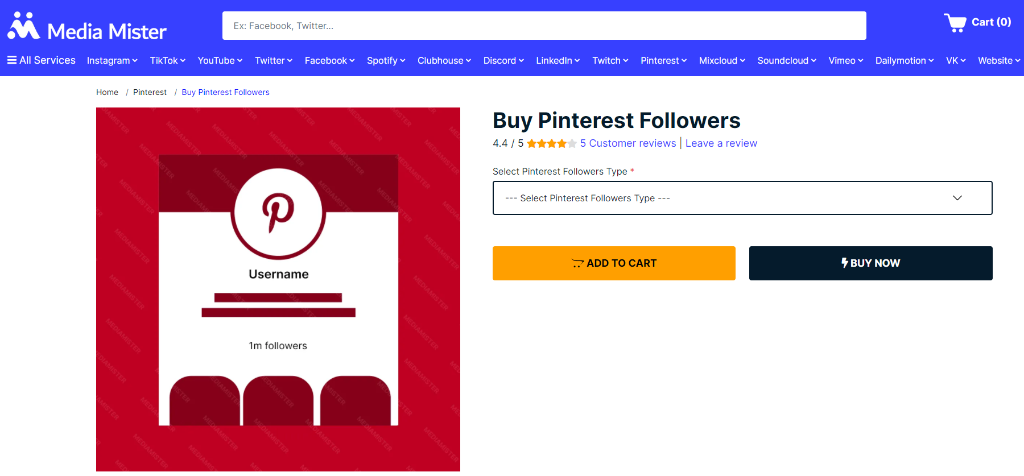 Media Mister Pinterest Followers