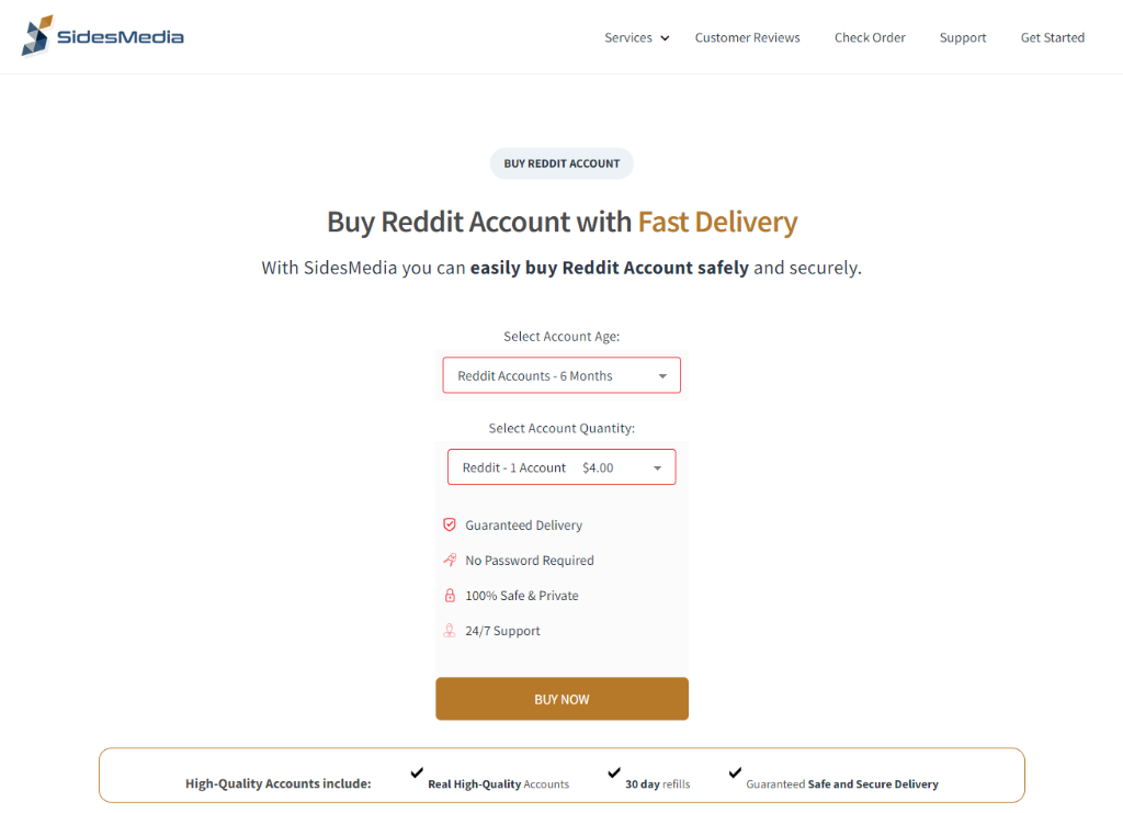 SidesMedia Buy Reddit Account