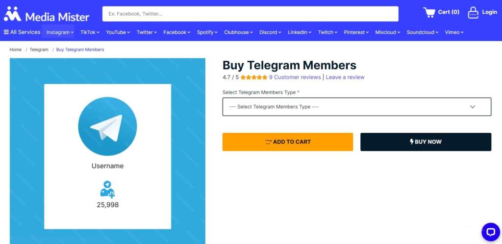 Media Mister - Buy Telegram Members