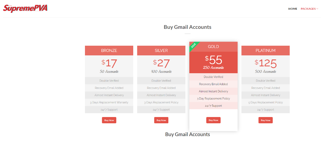 SupremePVA Buy Gmail PVA Accounts
