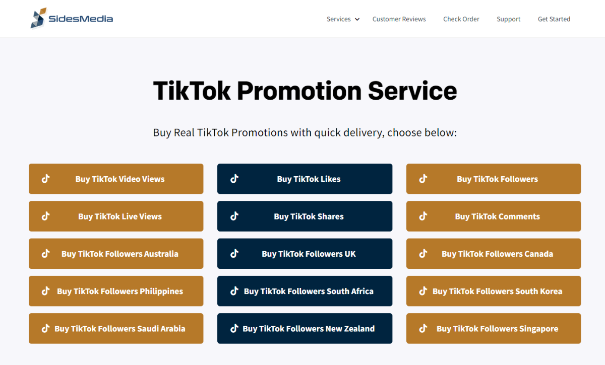 SidesMedia TikTok Promotion Service