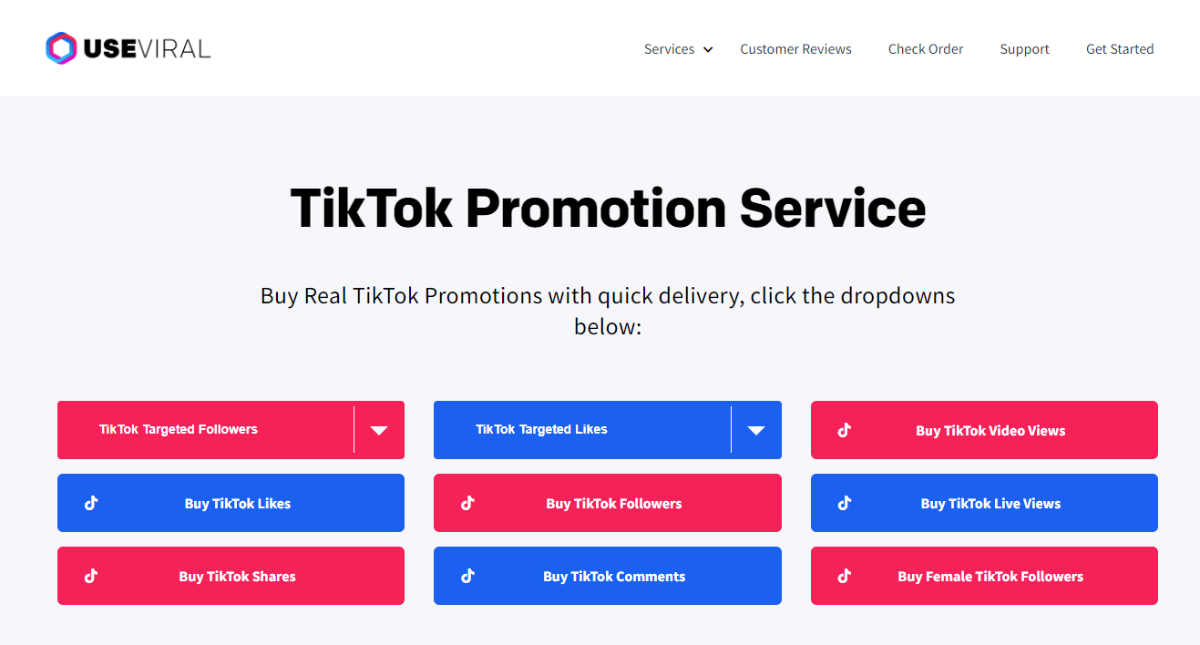 UseViral TikTok Promotion Service