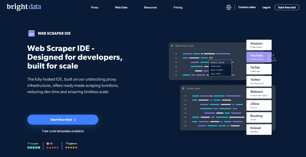 Bright Data Web Scraper IDE