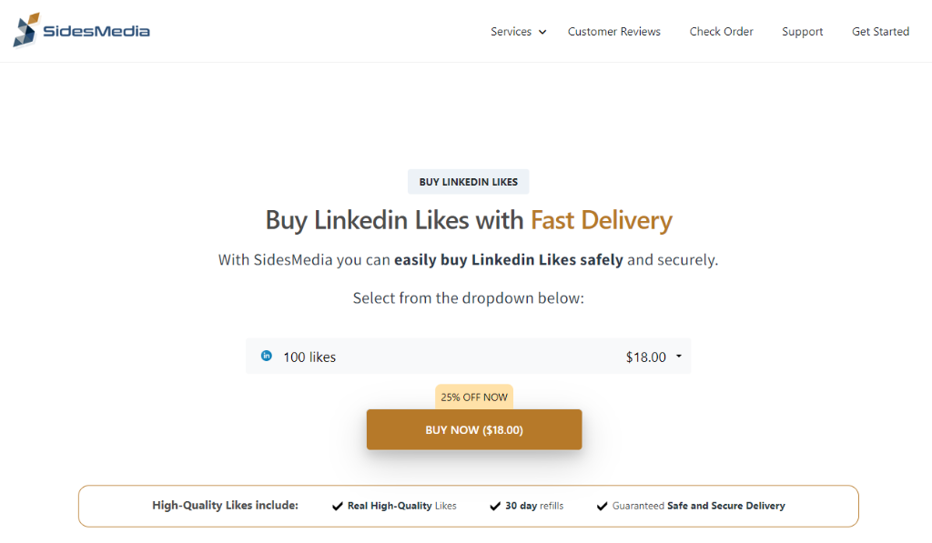 SidesMedia Buy LinkedIn Likes