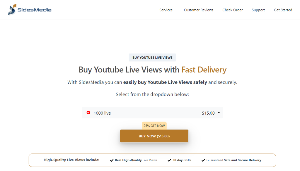 SidesMedia Buy YouTube Live Views