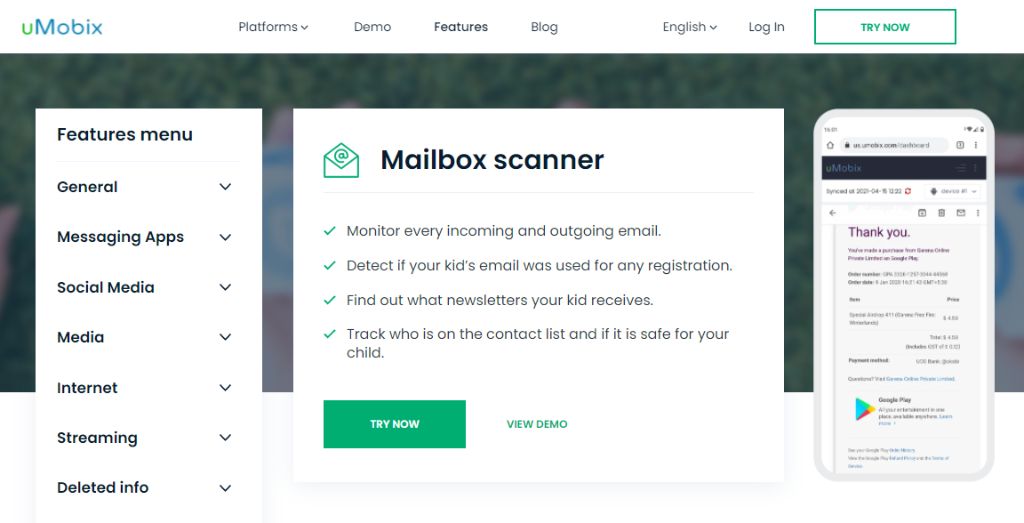 uMobix Mailbox scanner