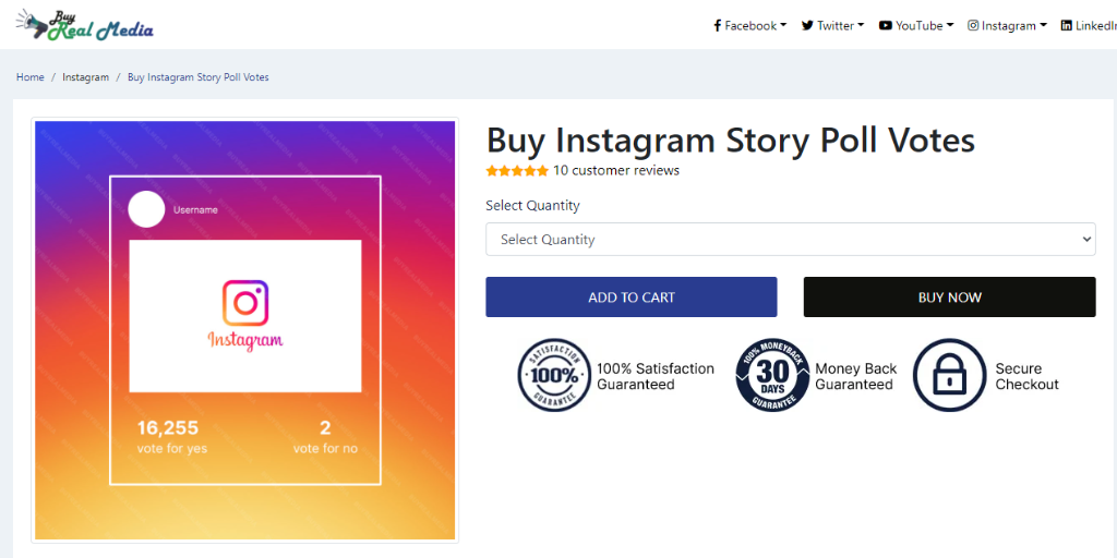 Buy Real Media Instagram Story Poll Votes