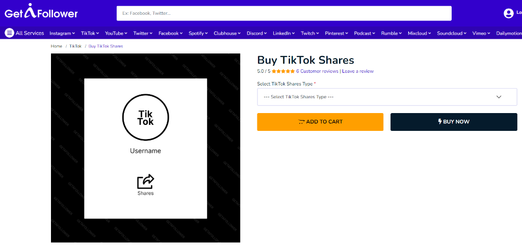 GetAFollower Buy Tiktok Shares