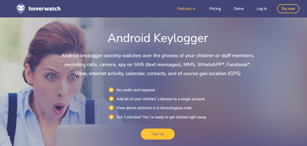 Hoverwatch Android Keylogger
