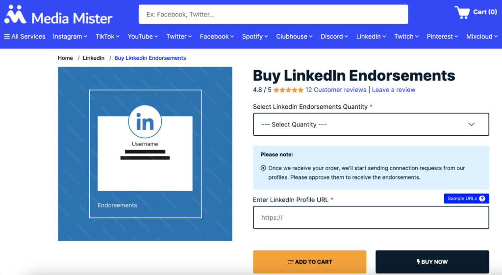 Media Mister Buy LinkedIn Endorsements
