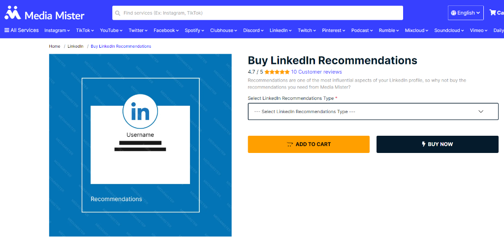 Media Mister Buy LinkedIn Recommendations