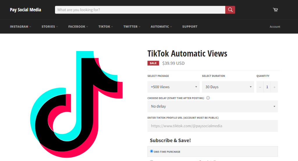Pay Social Media Buy Tiktok Auto Views