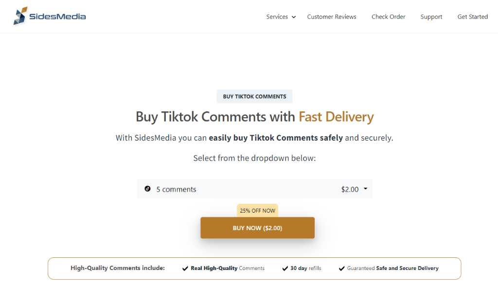 SidesMedia Buy Tiktok Comments