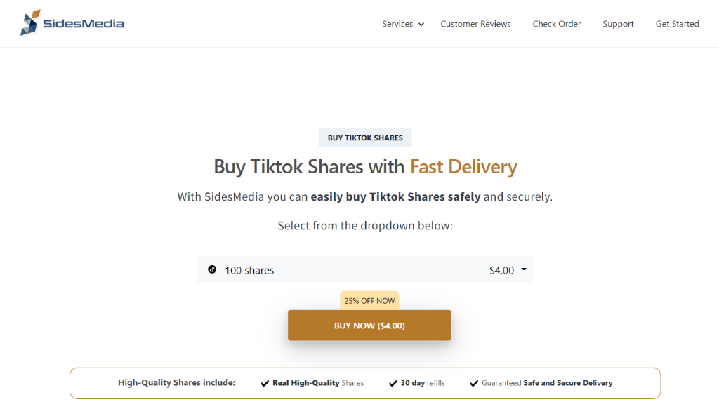 SidesMedia Buy Tiktok Shares
