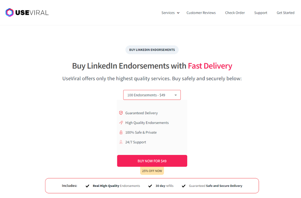 UseViral Buy LinkedIn Endorsements