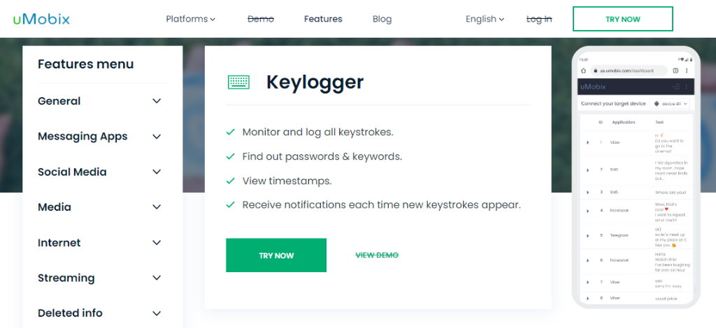uMobix Keylogger