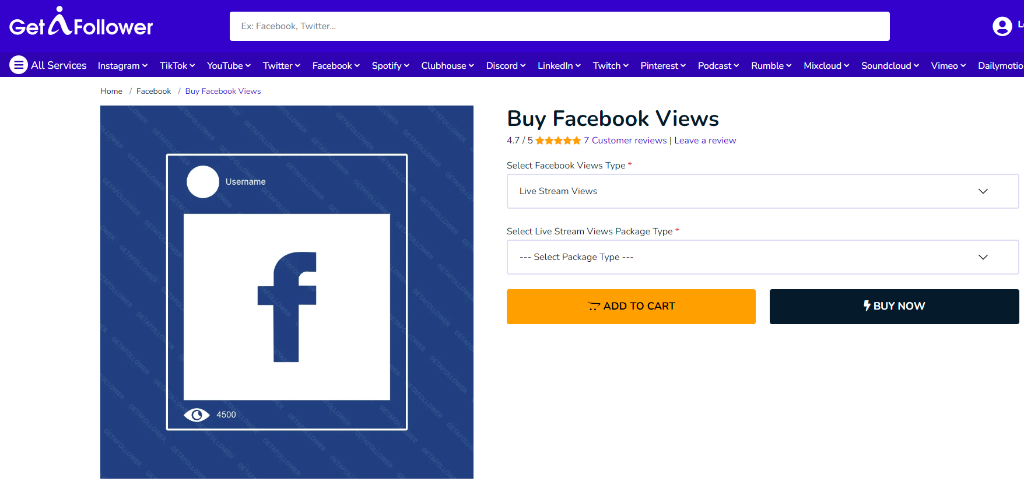GetAFollower Buy Facebook Live Viewers