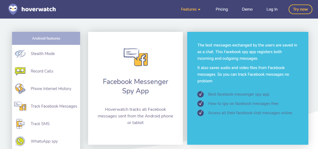 Hoverwatch Facebook Messenger Spy App