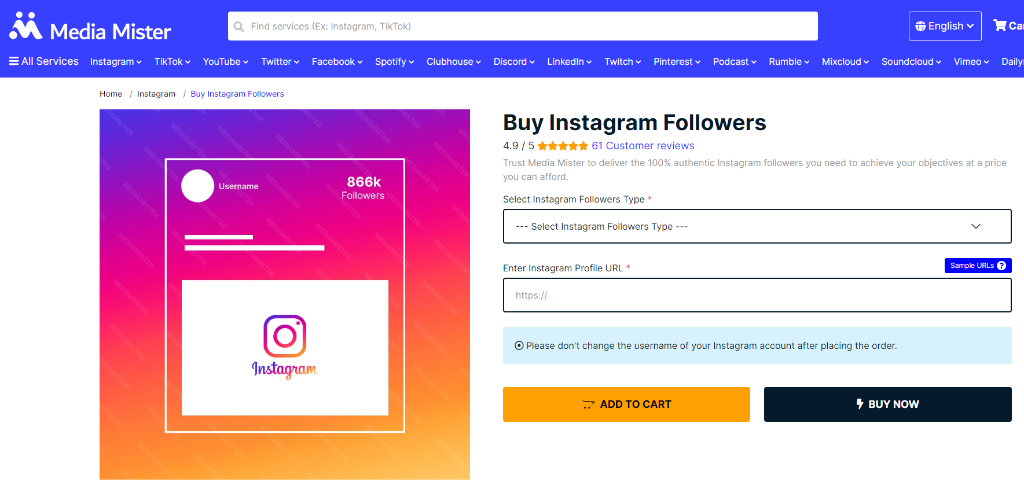 Media Mister Buy Instagram Followers