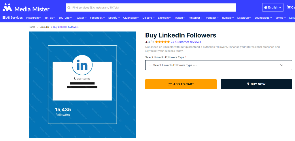 Media Mister Buy LinkedIn Followers