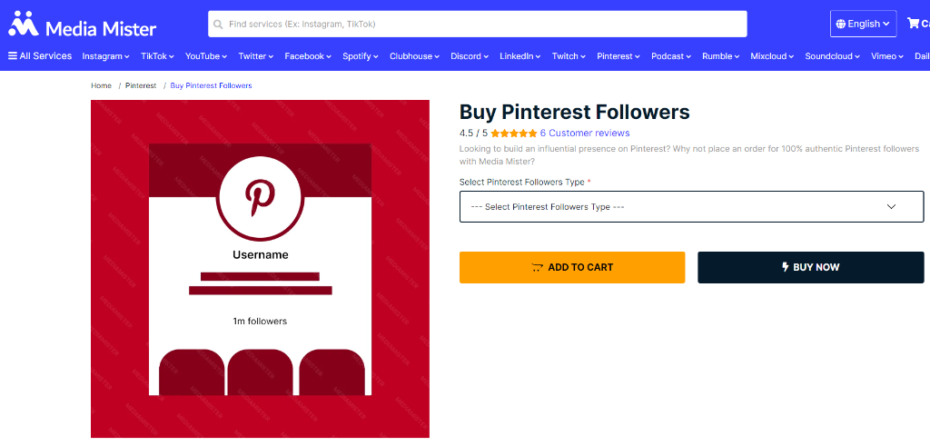 Media Mister Buy Pinterest Followers