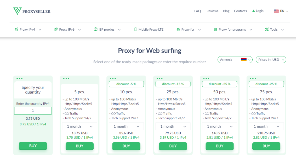 Proxy-Seller Proxy for Web surfing
