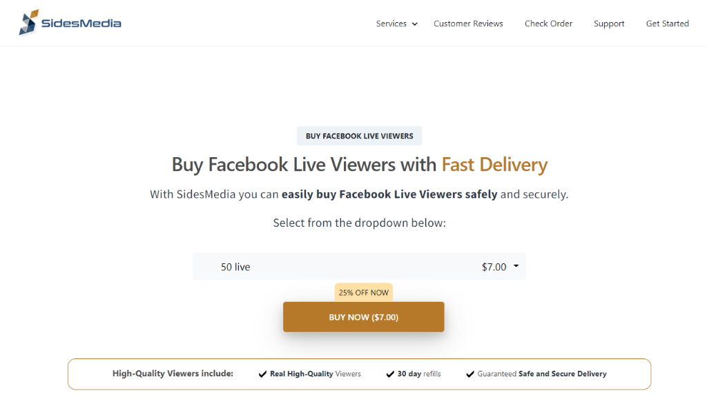 SidesMedia Buy Facebook Live Viewers