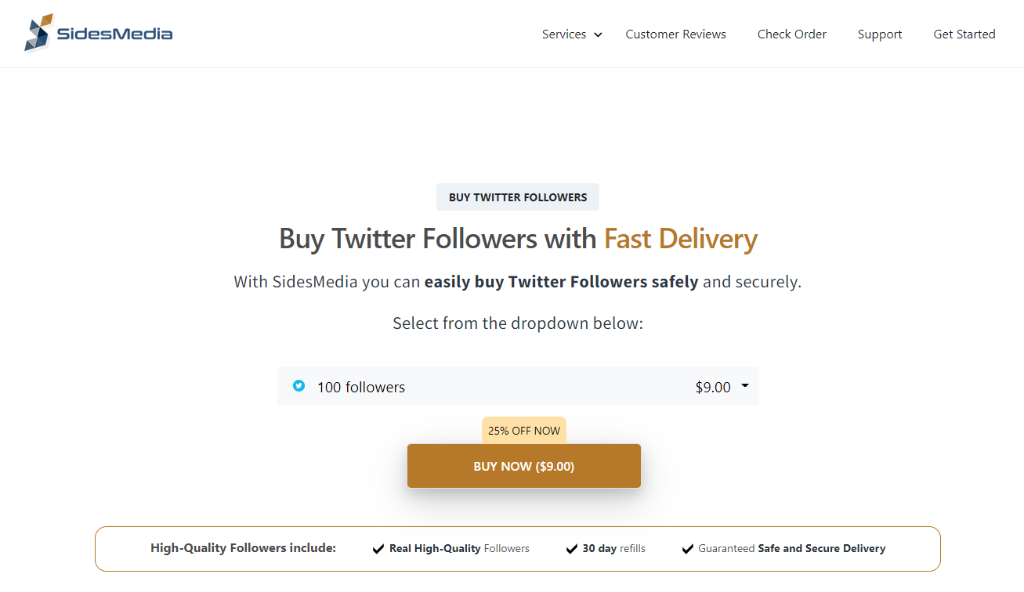 SidesMedia Buy Twitter Followers