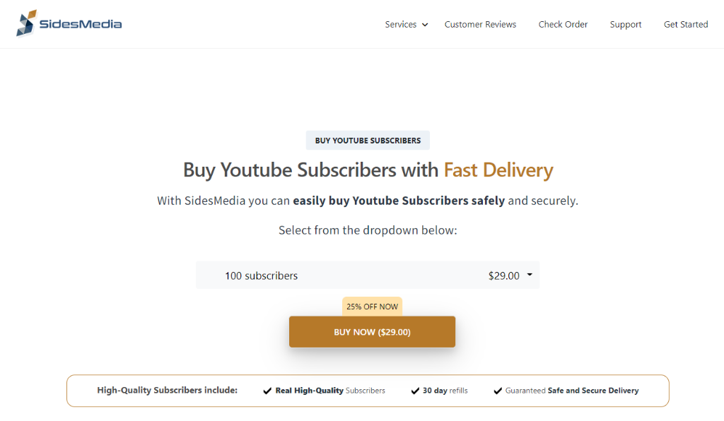SidesMedia Buy Youtube Subscribers