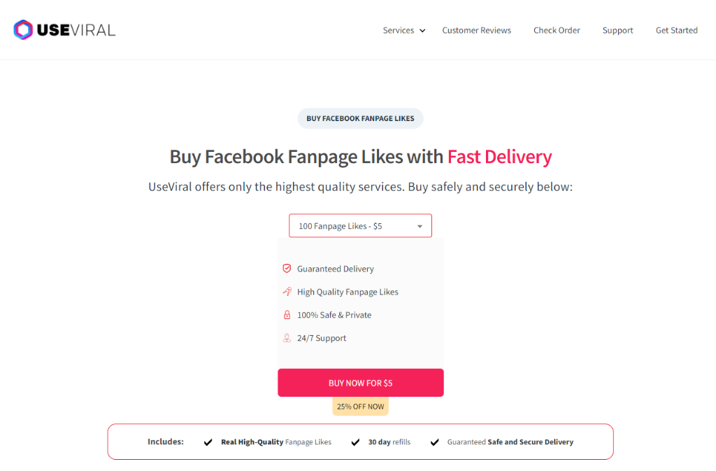 UseViral Buy Facebook Fanpage Likes