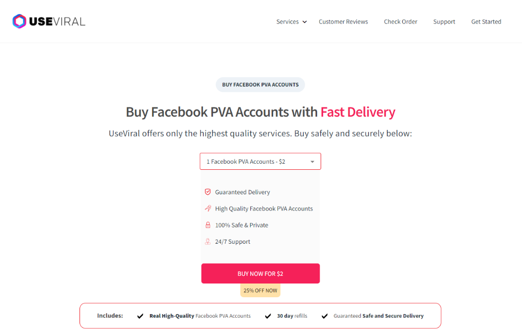 UseViral Buy Facebook PVA Accounts