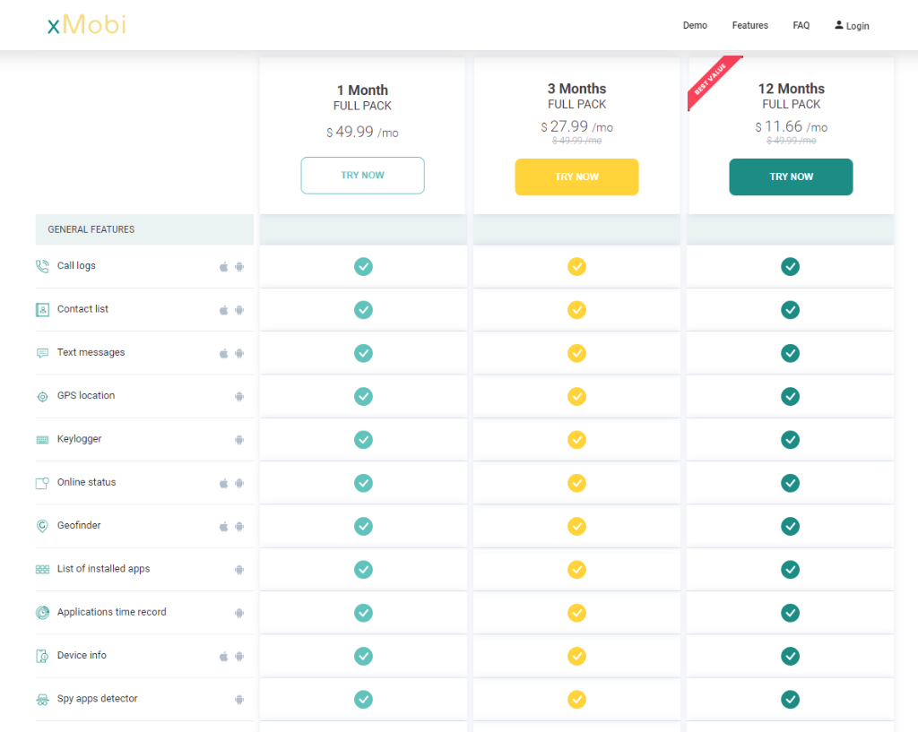 xMobi pricing