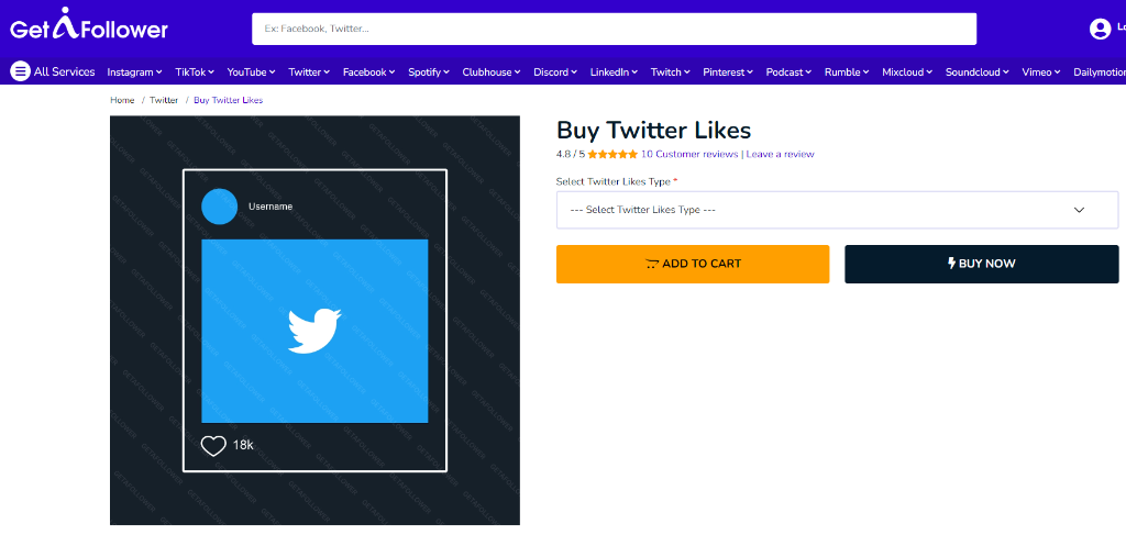 GetAFollower Buy Twitter Likes