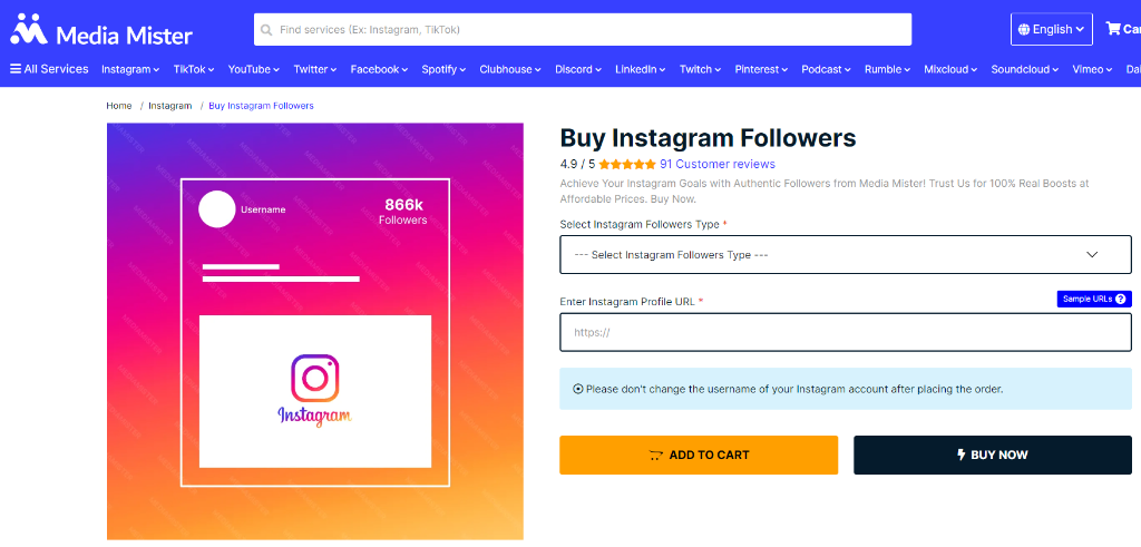 Media Mister Buy Instagram Followers