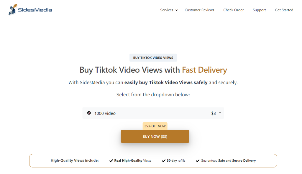 SidesMedia Buy TikTok Video Views