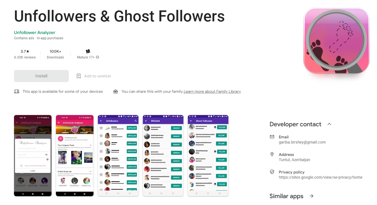 Unfollowers & Ghost Followers App