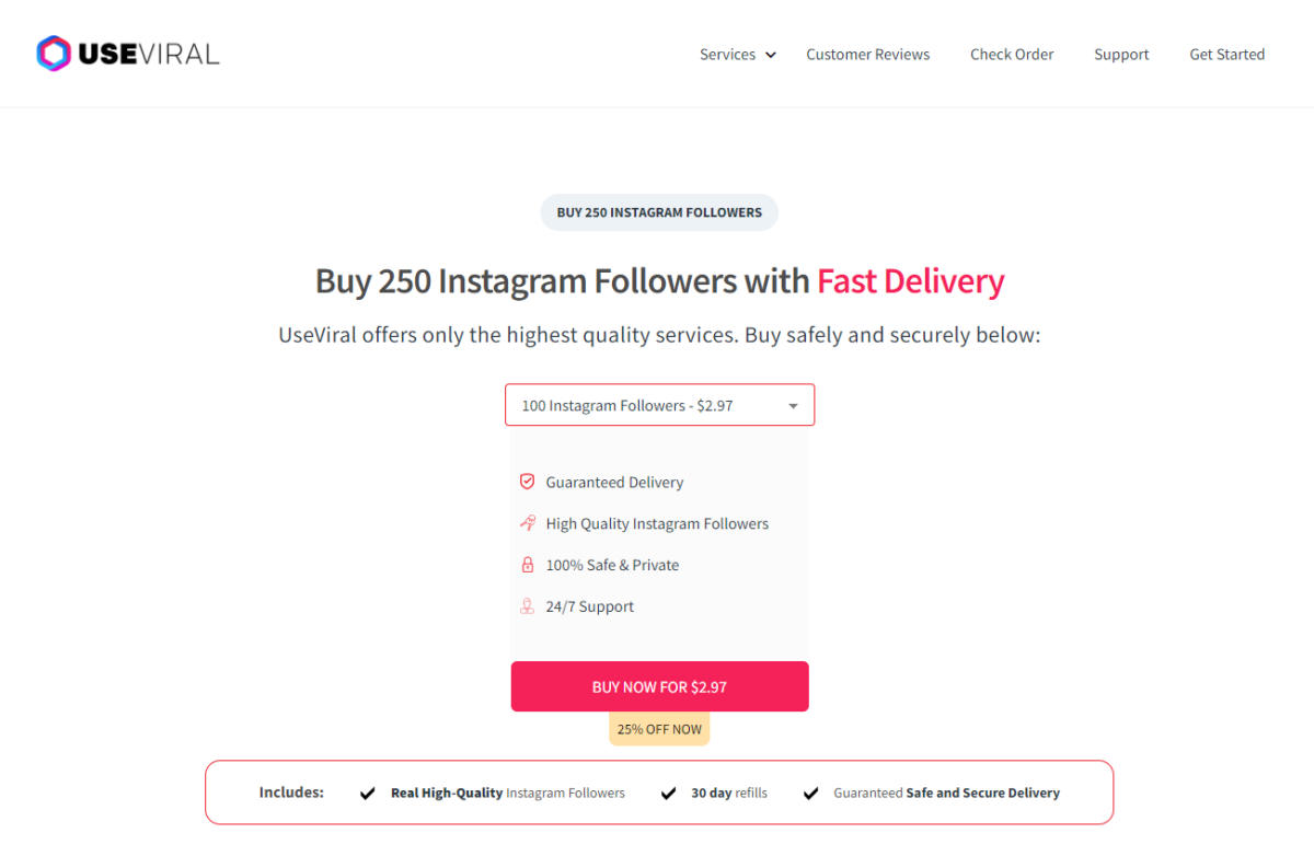 Buy 250 Instagram Followers