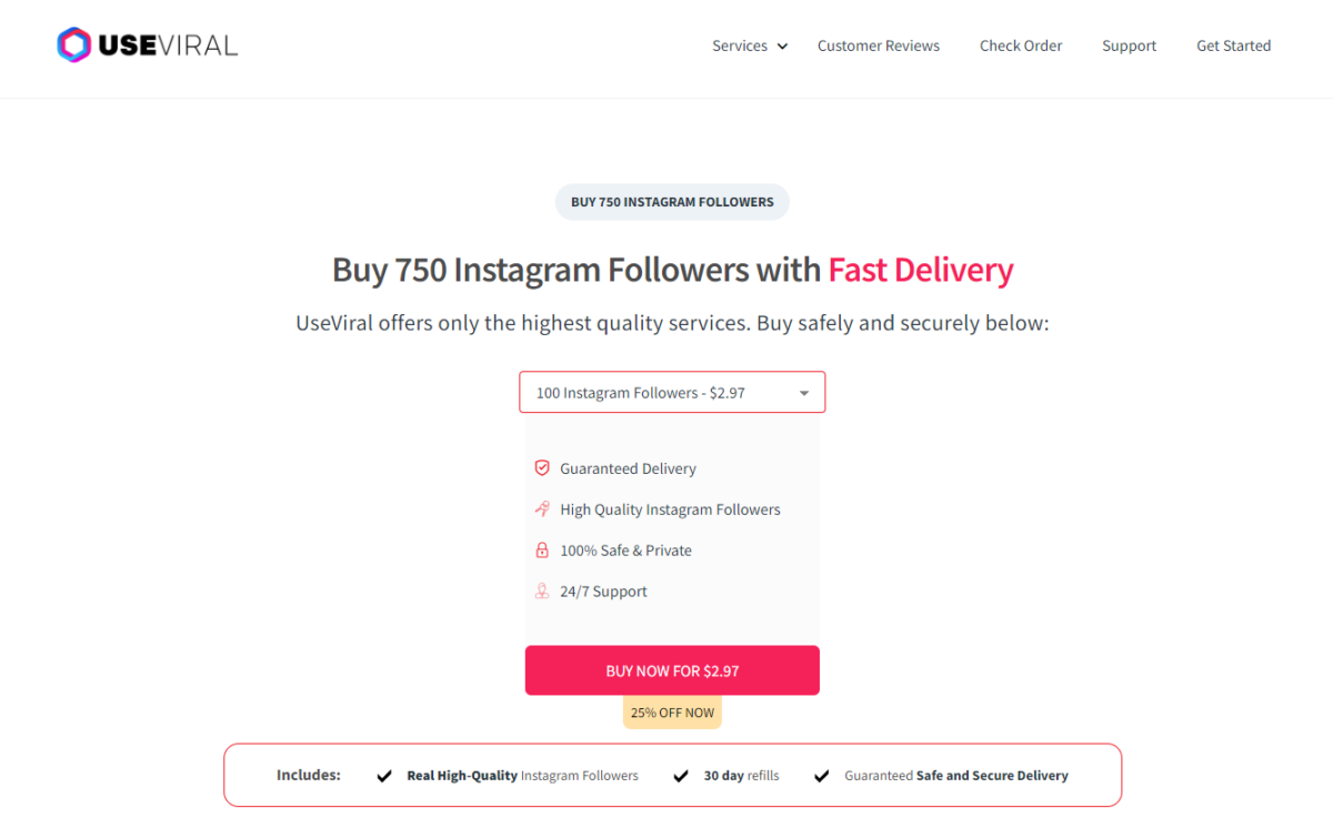 Buy 750 Instagram Followers