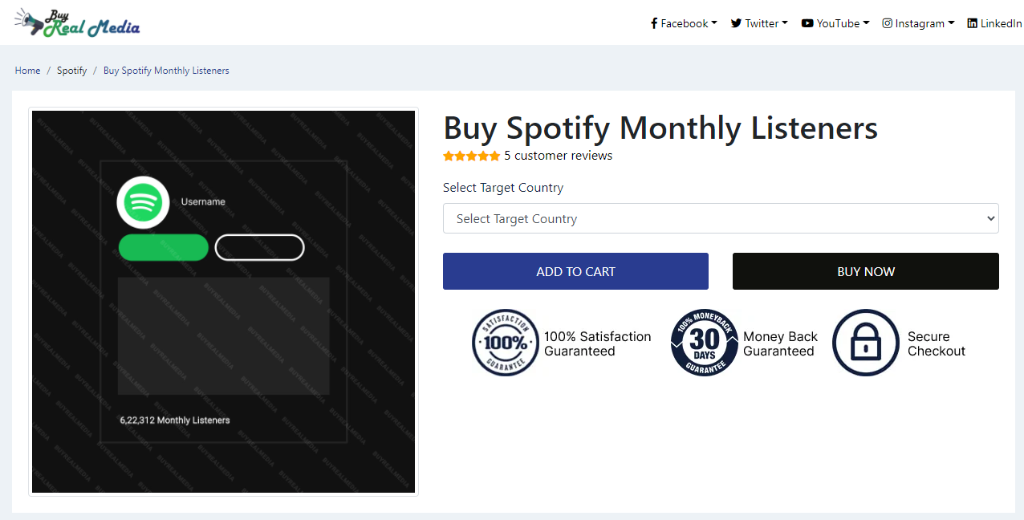 Buy Real Media Spotify Monthly Listeners