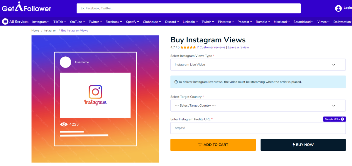 GetAFollower Buy Instagram Live Views