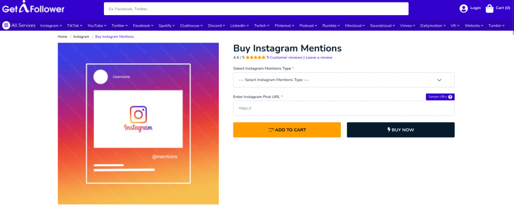 GetAFollower Buy Instagram Mentions